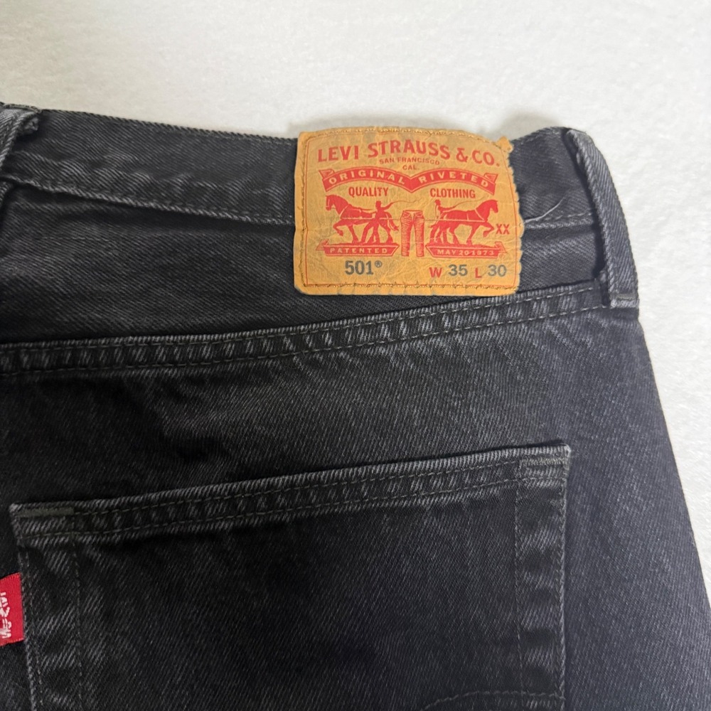 Levi's 501xx Shrink to Fit Black Straight Leg Jeans Mens 34x29 501-0660 Egypt - Picture 4 of 14